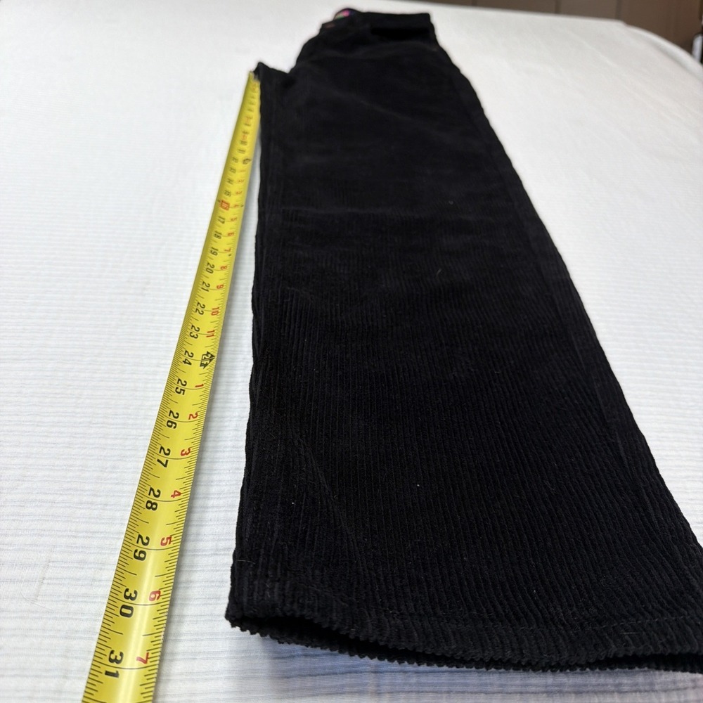 Empyre Corduroy Pants Size 4 32 Black Loose Baggy Skate Pants Wide Leg High Ría - Picture 7 of 8